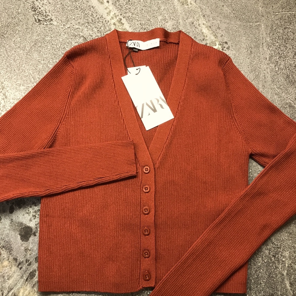Zara cropped cardigan sweater